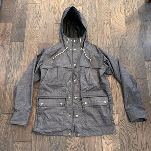 Burton Patterned Gray Hooded Jacket